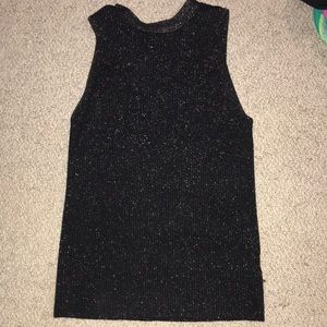 Anthropologie tank black and silver sparkles